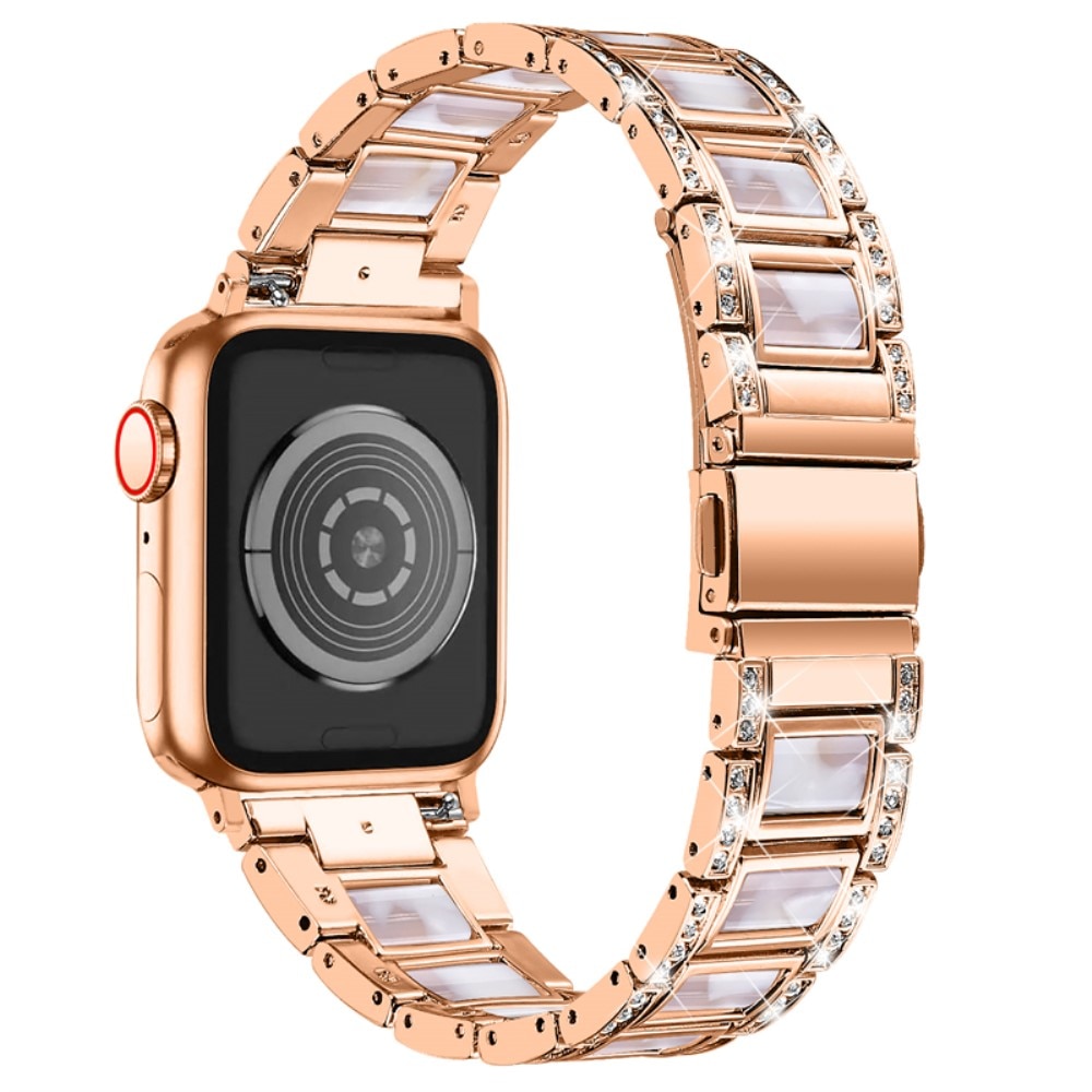 Bracelet Diamant Apple Watch 45mm Series 8 Rosegold Pearl