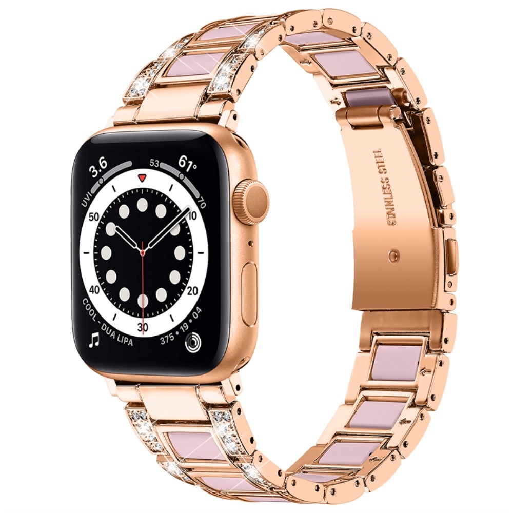 Bracelet Diamant Apple Watch 45mm Series 8 Rosegold Rose