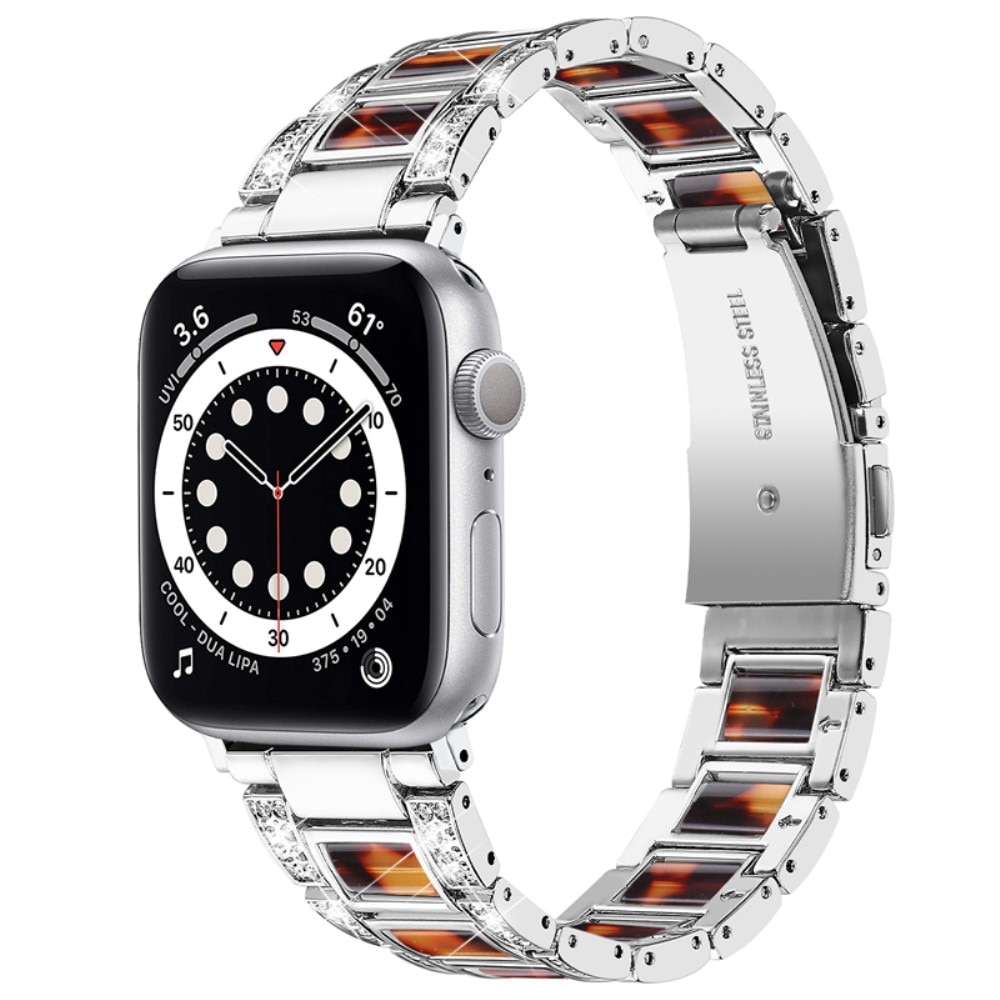 Bracelet Diamant Apple Watch 41mm Series 8 Silver Coffee
