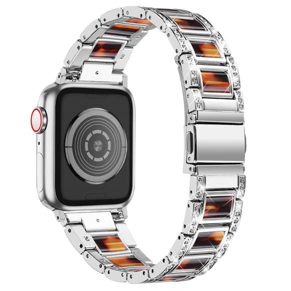 Bracelet Diamant Apple Watch 41mm Series 8 Silver Coffee