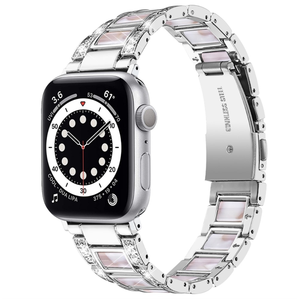 Bracelet Diamant Apple Watch 40mm, Silver Pearl