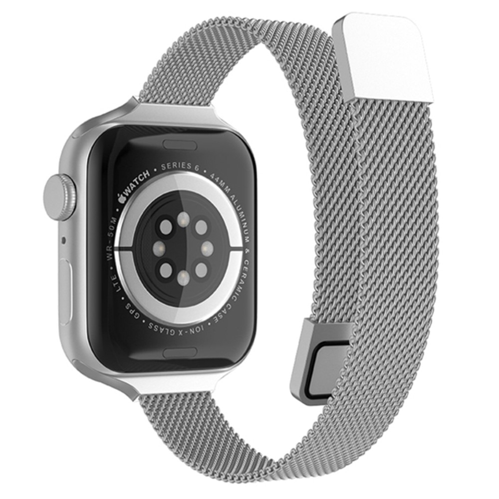 Bracelet milanais fin Apple Watch 45mm Series 7, argent