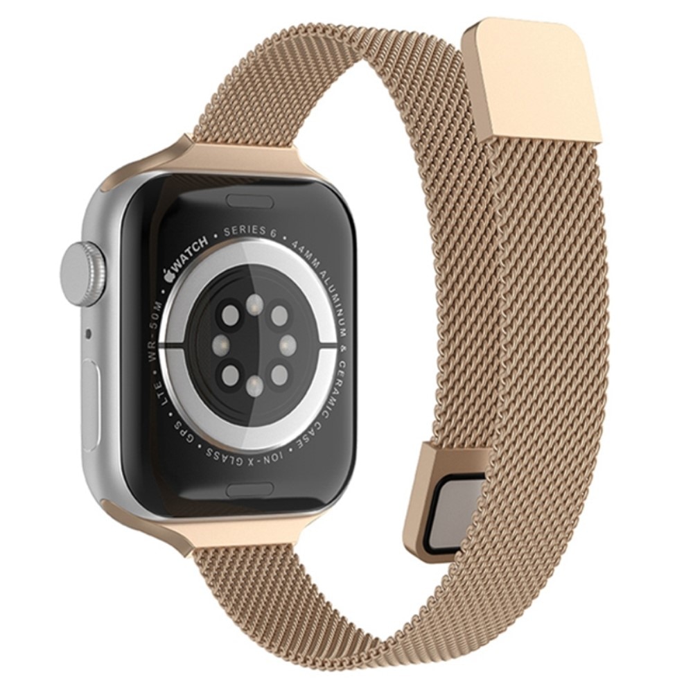 Bracelet milanais fin Apple Watch Ultra 49mm, or rose