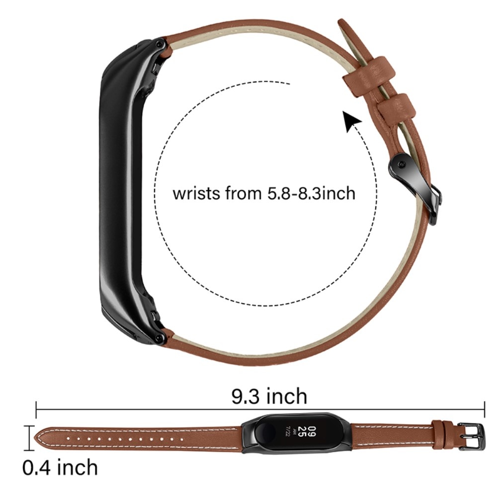Bracelet en cuir Xiaomi Mi Band 7 Marron