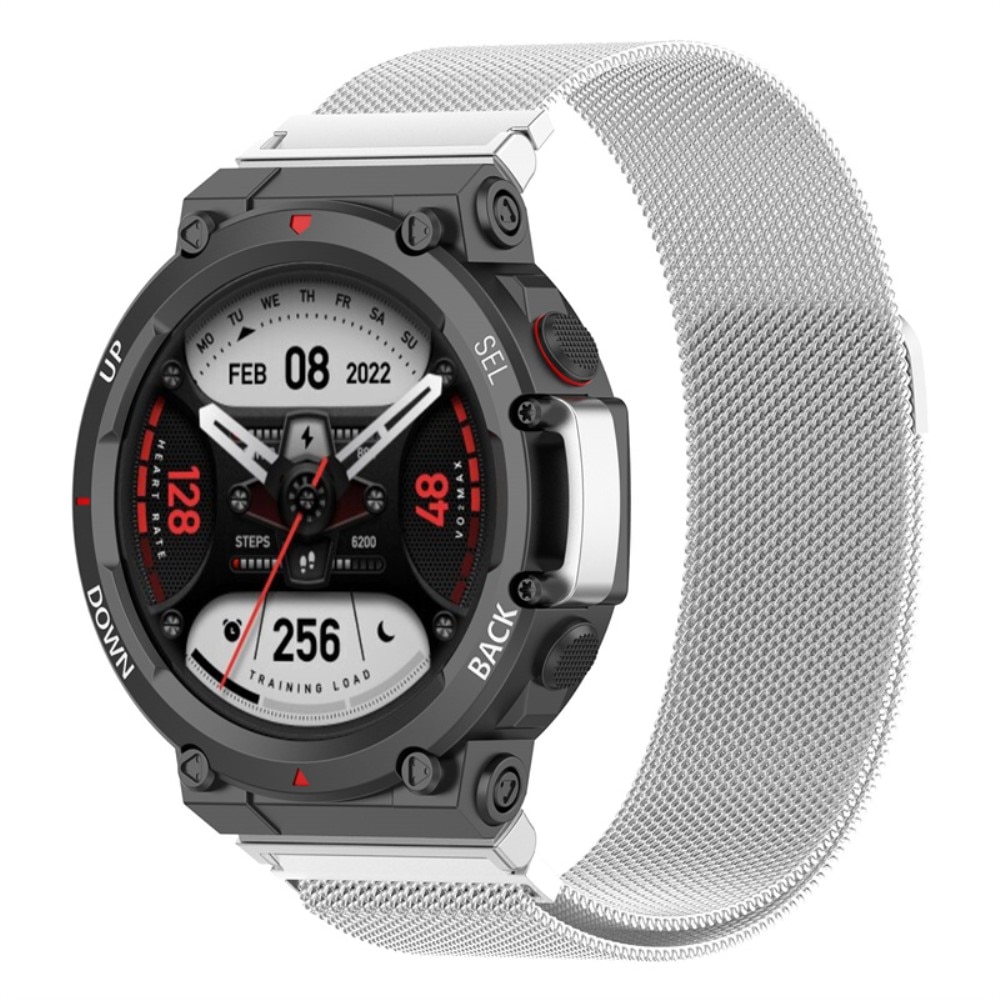 Bracelet milanais pour Amazfit T-Rex 2, Argent