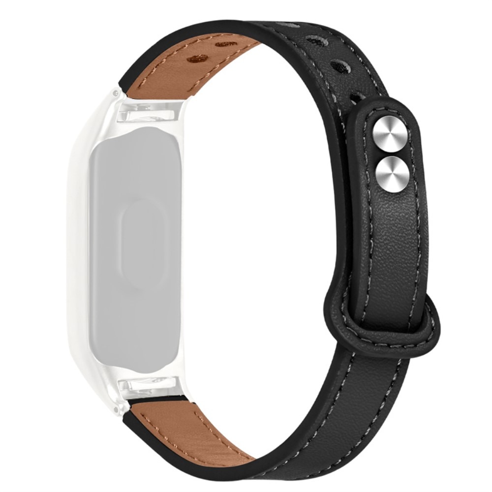 Bracelet en cuir Classique Xiaomi Mi Band 5/6, noir