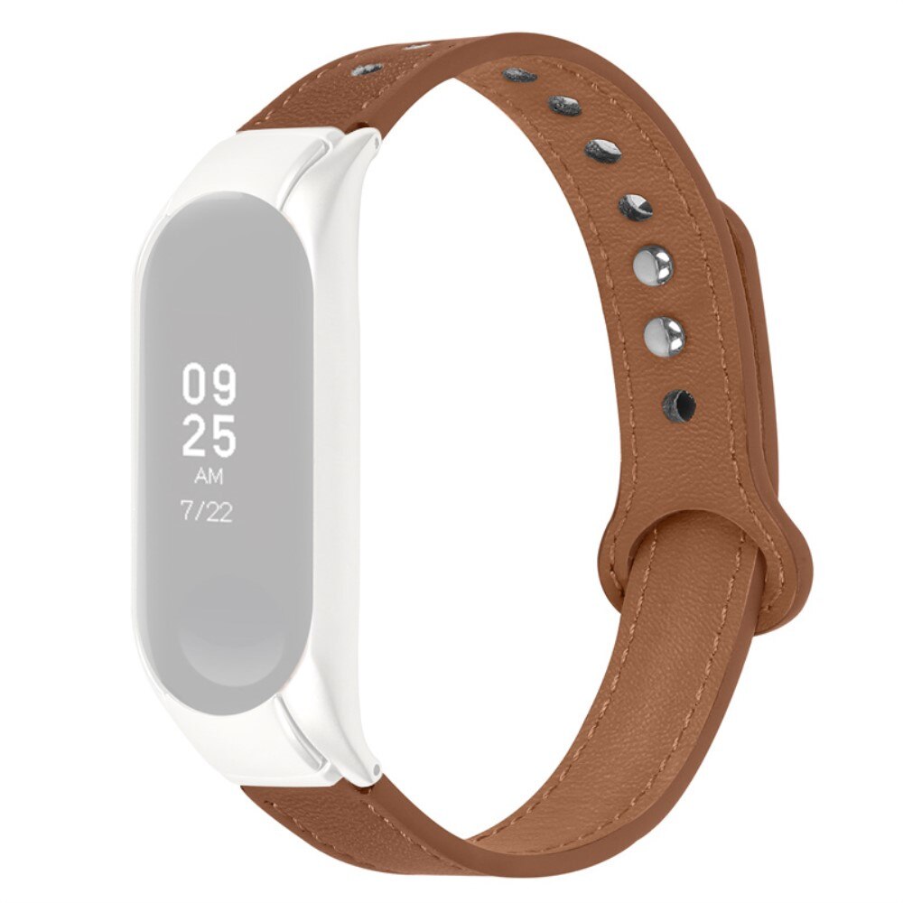 Bracelet en cuir Classique Xiaomi Mi Band 5/6, marron