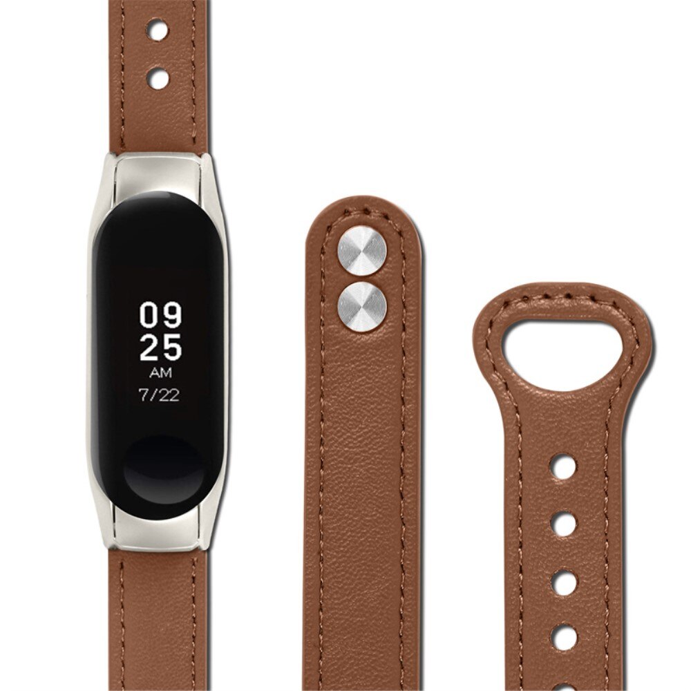 Bracelet en cuir Classique Xiaomi Mi Band 5/6, marron