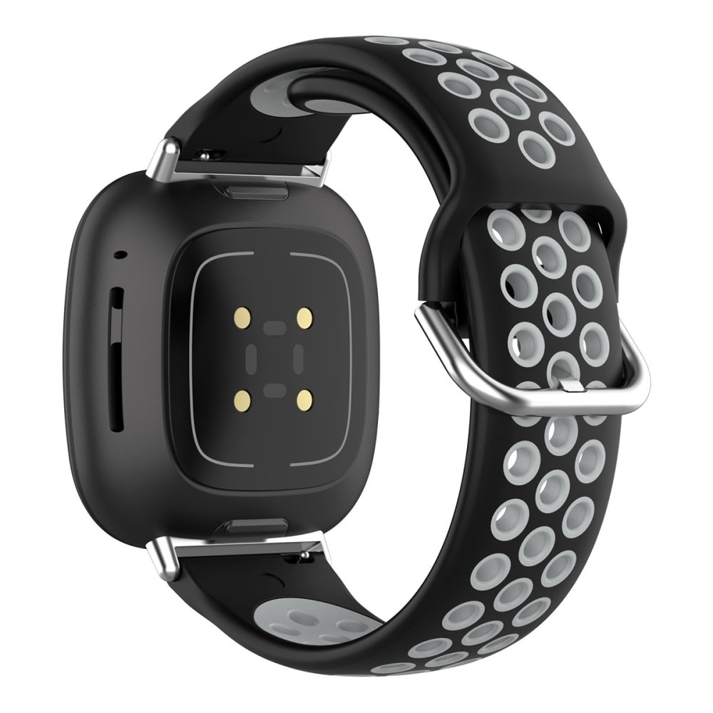 Bracelet en silicone pour Fitbit Sense/Sense 2, Noir
