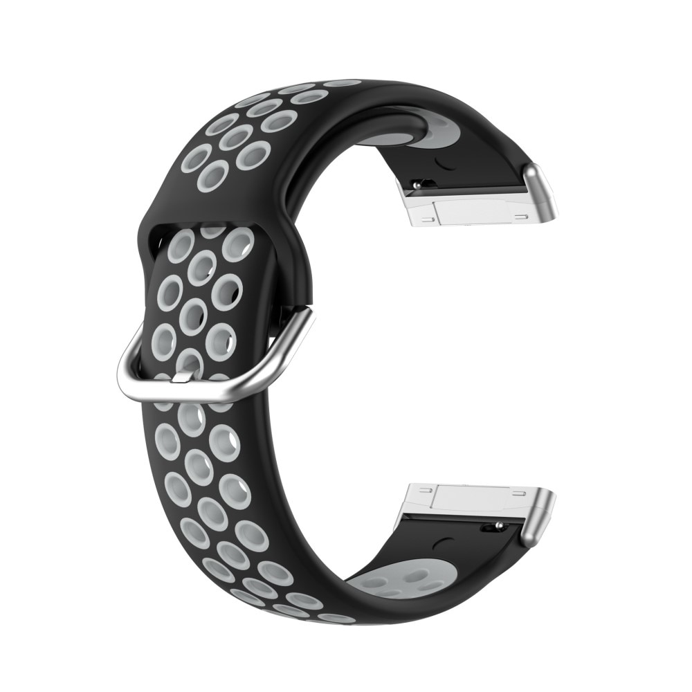 Bracelet en silicone pour Fitbit Sense/Sense 2, Noir