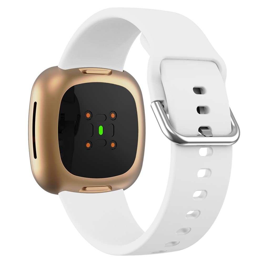 Bracelet en silicone pour Fitbit Versa 4, blanc