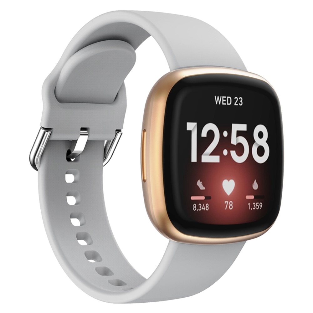 Bracelet en silicone pour Fitbit Versa 4, gris