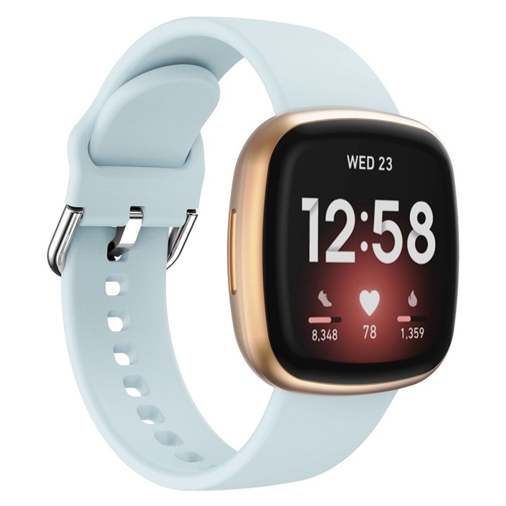 Bracelet en silicone pour Fitbit Versa 4, bleu