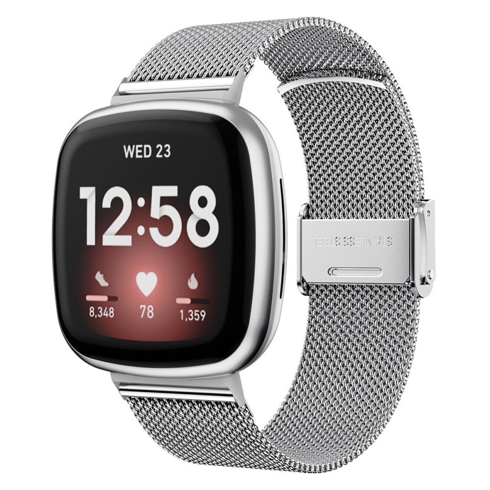 Bracelet Mesh Fitbit Versa 3/Sense Argent