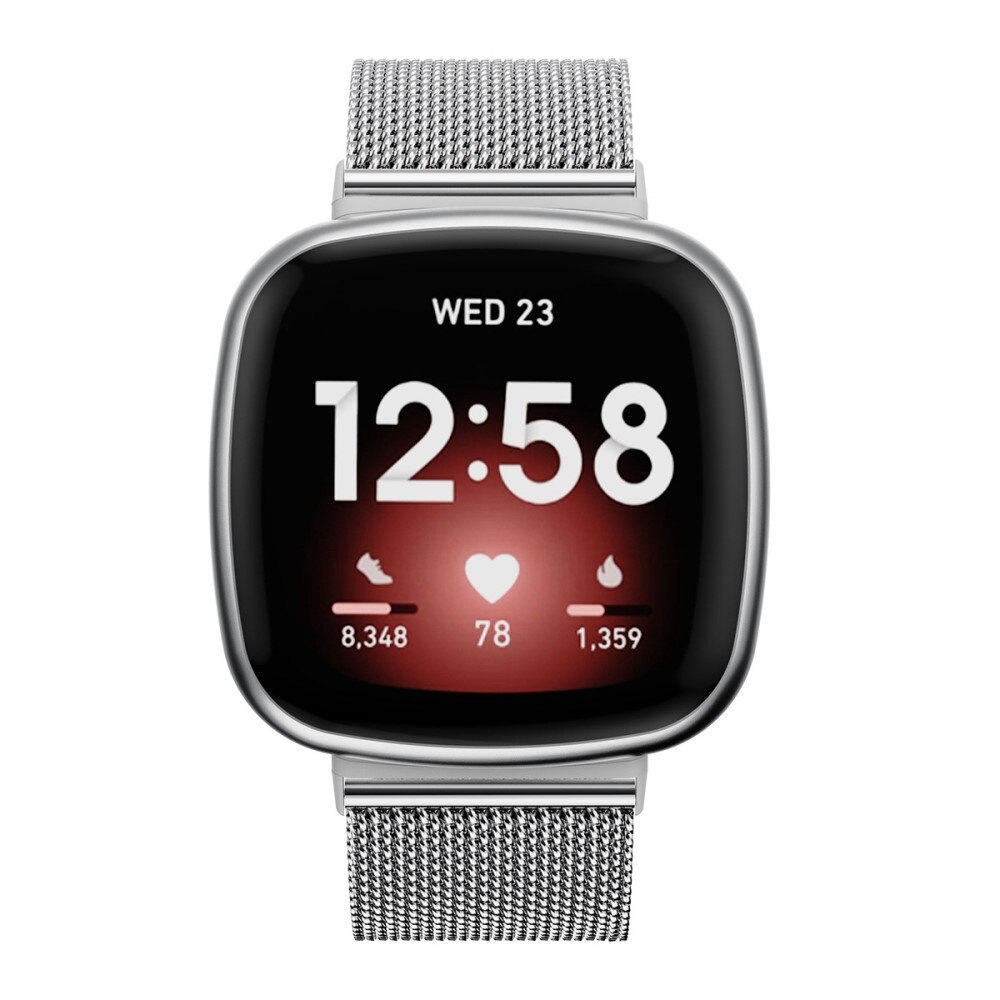 Bracelet Mesh Fitbit Versa 3/Sense Argent