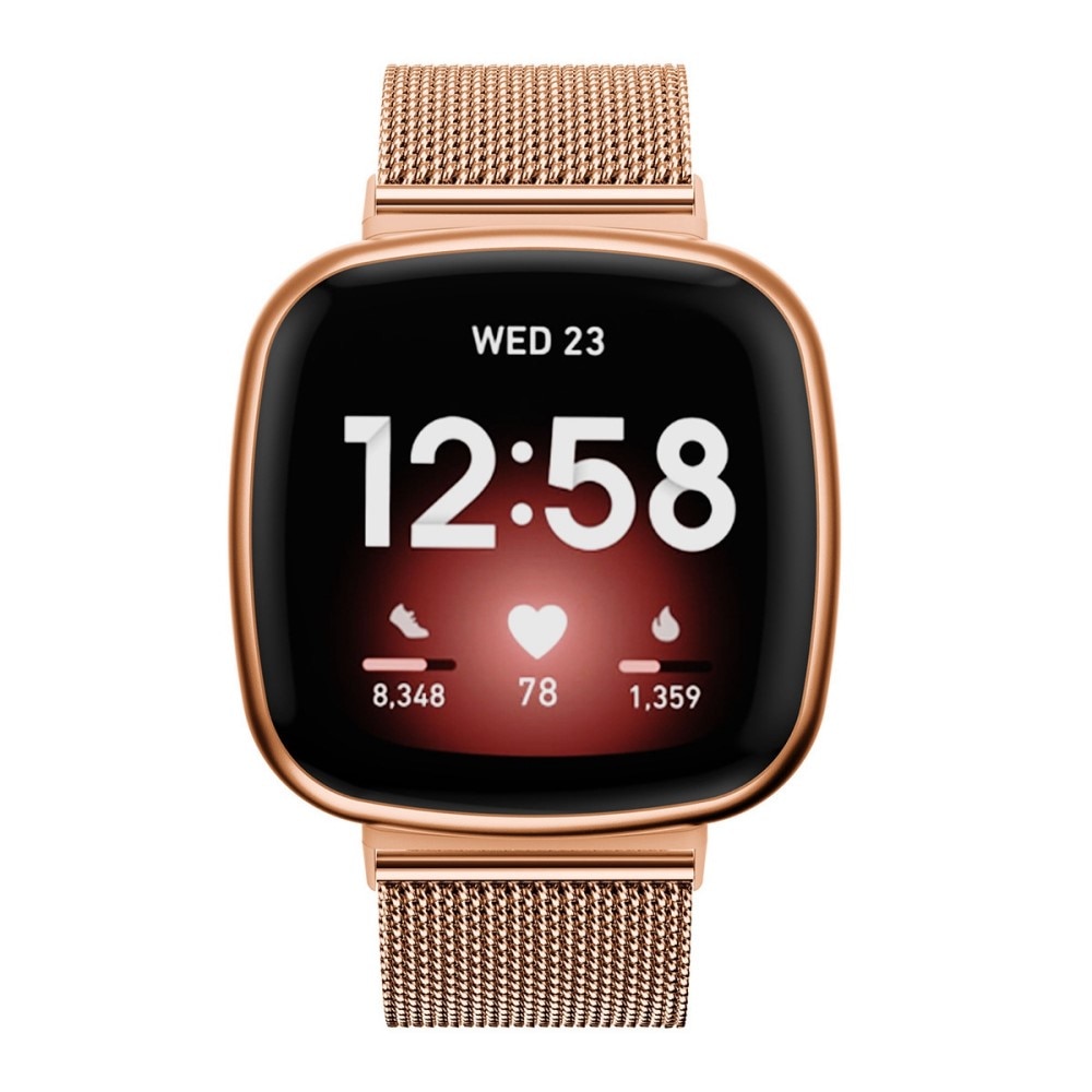 Bracelet Mesh Fitbit Versa 3/Sense Or rose