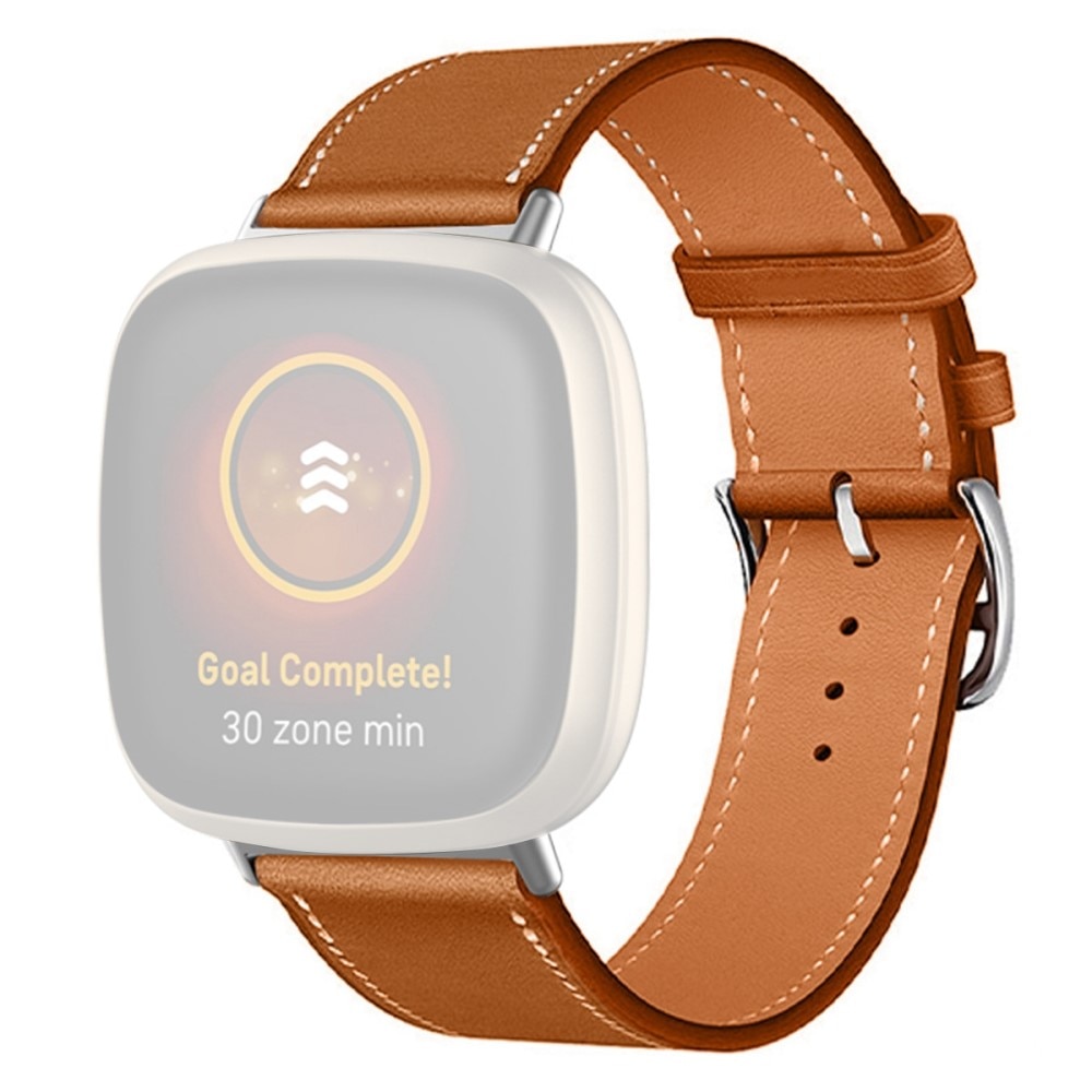 Bracelet en cuir Fitbit Sense 2, Marron