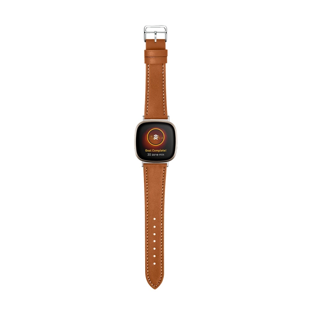 Bracelet en cuir Fitbit Sense 2 Marron