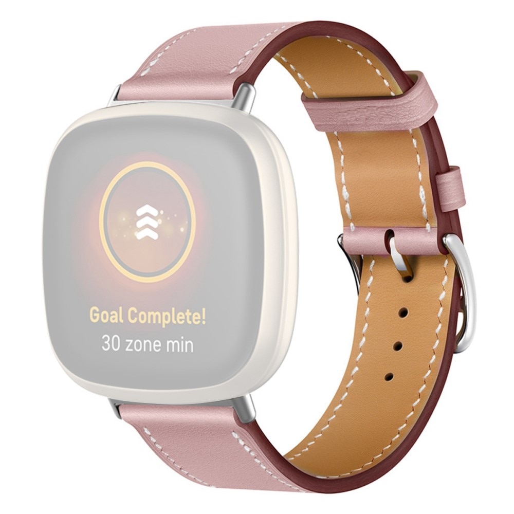 Bracelet en cuir Fitbit Versa 4, Rose