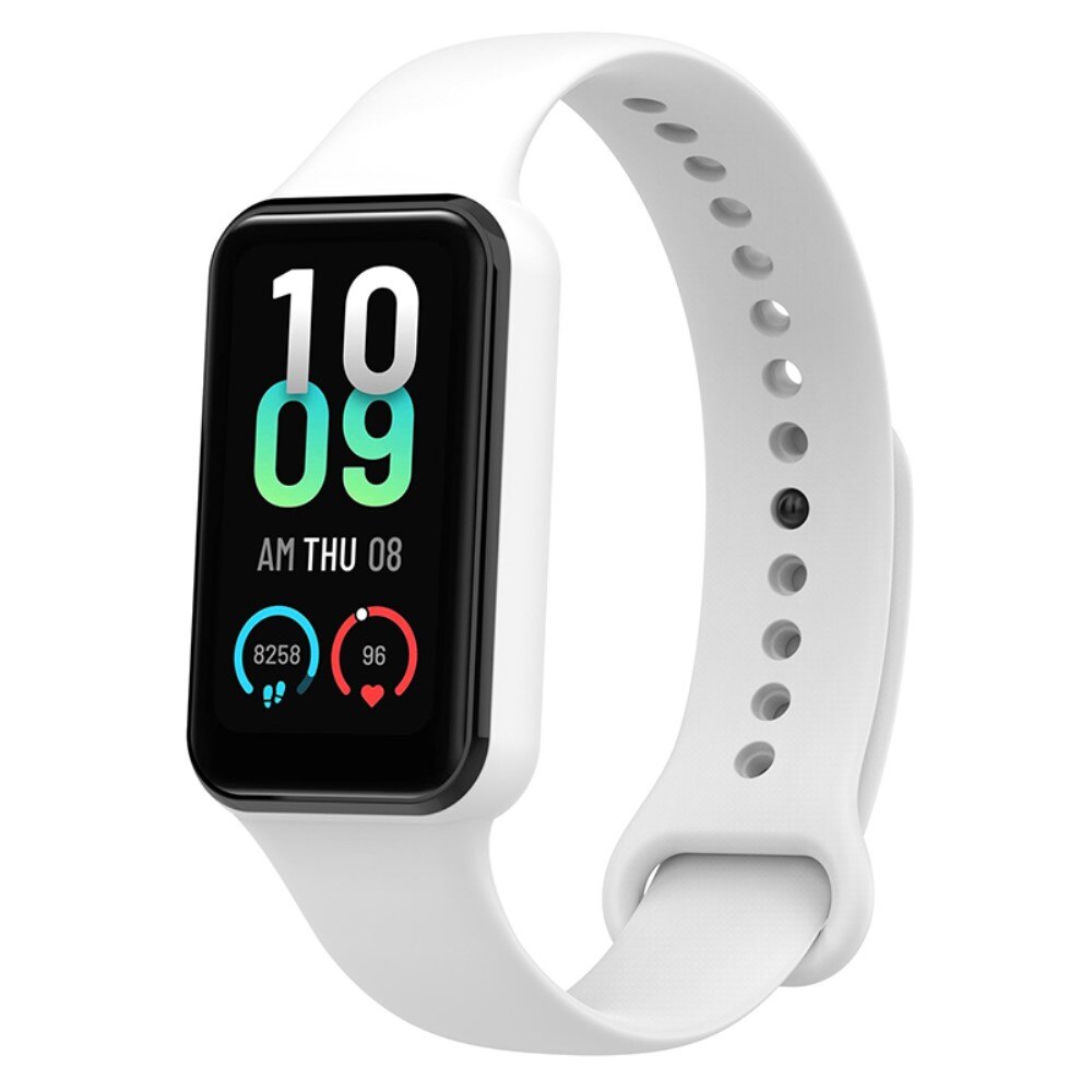 Bracelet en silicone pour Amazfit Band 7, blanc