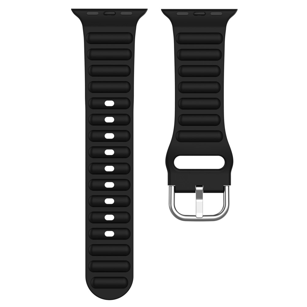 Bracele en silicone Résistant Apple Watch Ultra 49 mm Noir