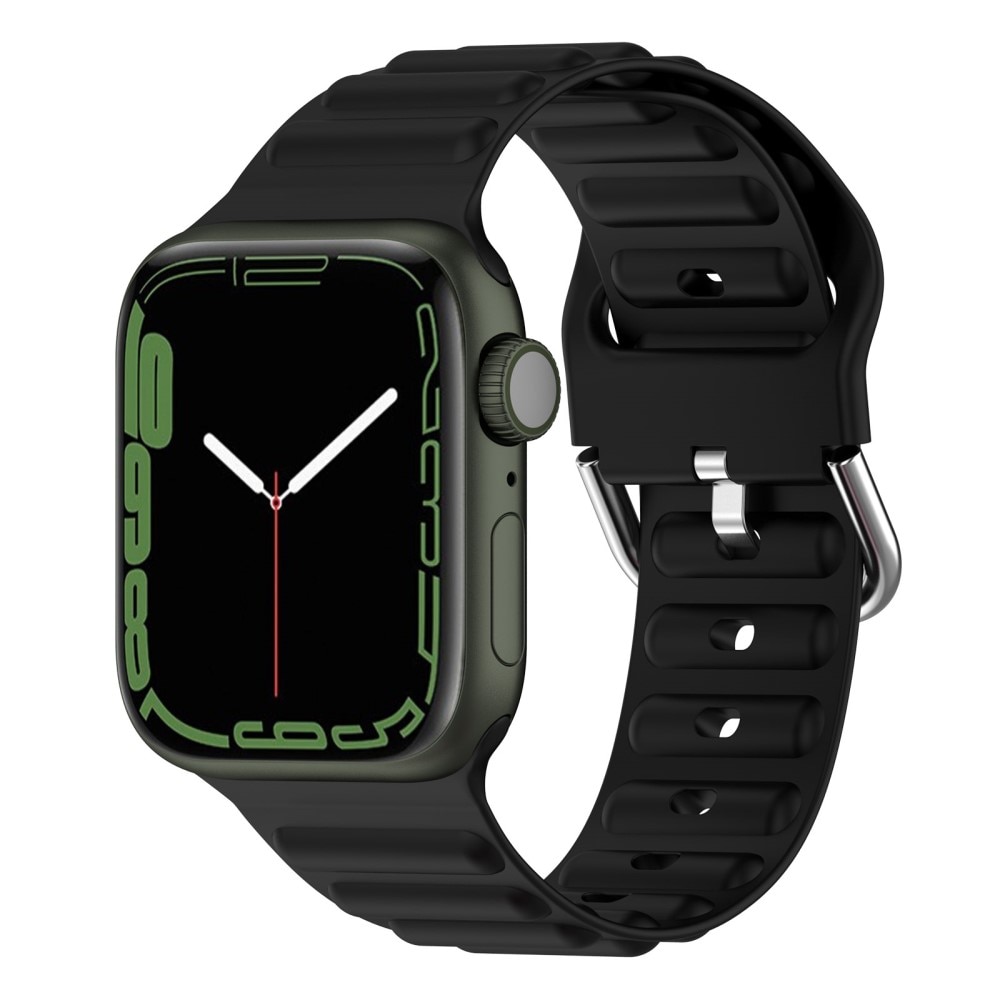 Bracele en silicone Résistant Apple Watch 44mm, noir