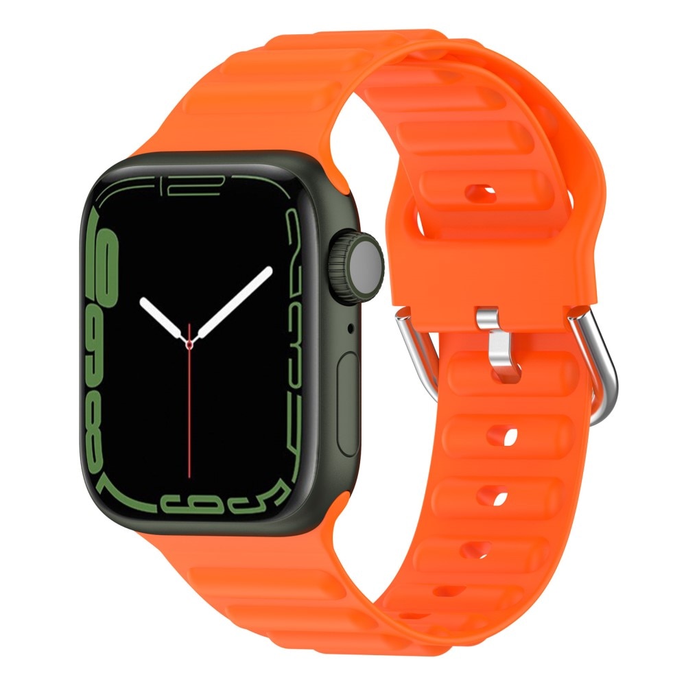 Bracele en silicone Résistant Apple Watch 45mm Series 7, orange