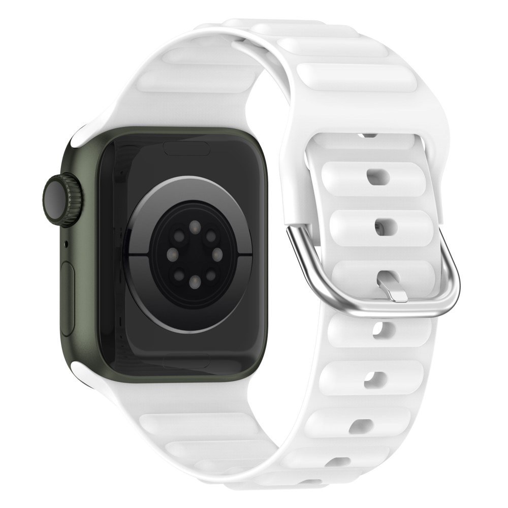 Bracele en silicone Résistant Apple Watch 45mm Series 8 Blanc