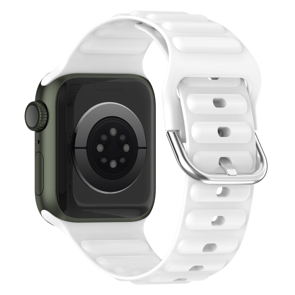 Bracele en silicone Résistant Apple Watch 44mm, blanc