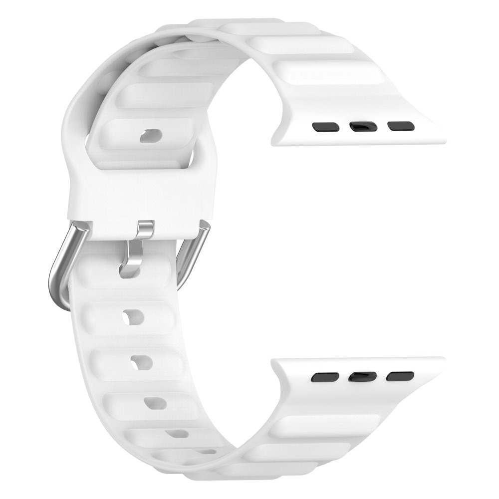 Bracele en silicone Résistant Apple Watch 45mm Series 8 Blanc