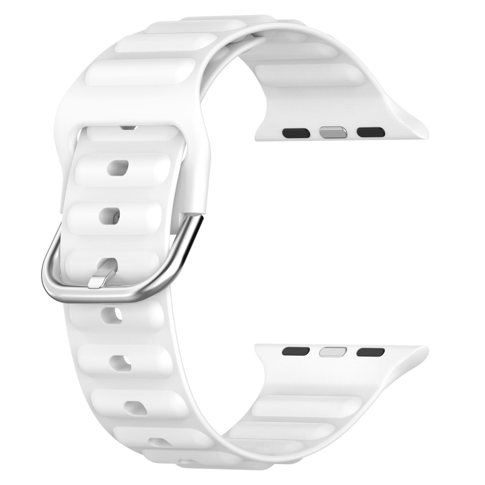 Bracele en silicone Résistant Apple Watch 44mm, blanc