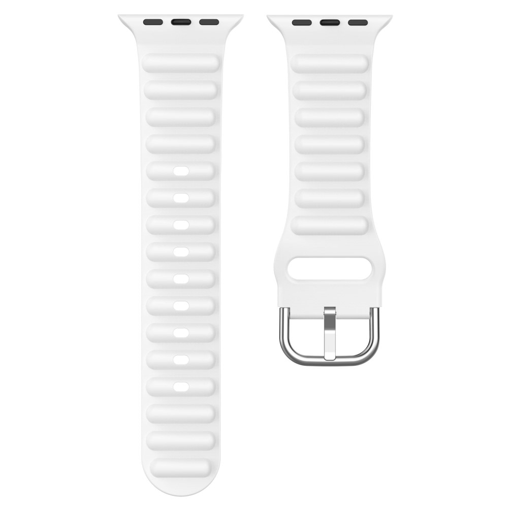 Bracele en silicone Résistant Apple Watch 45mm Series 8 Blanc