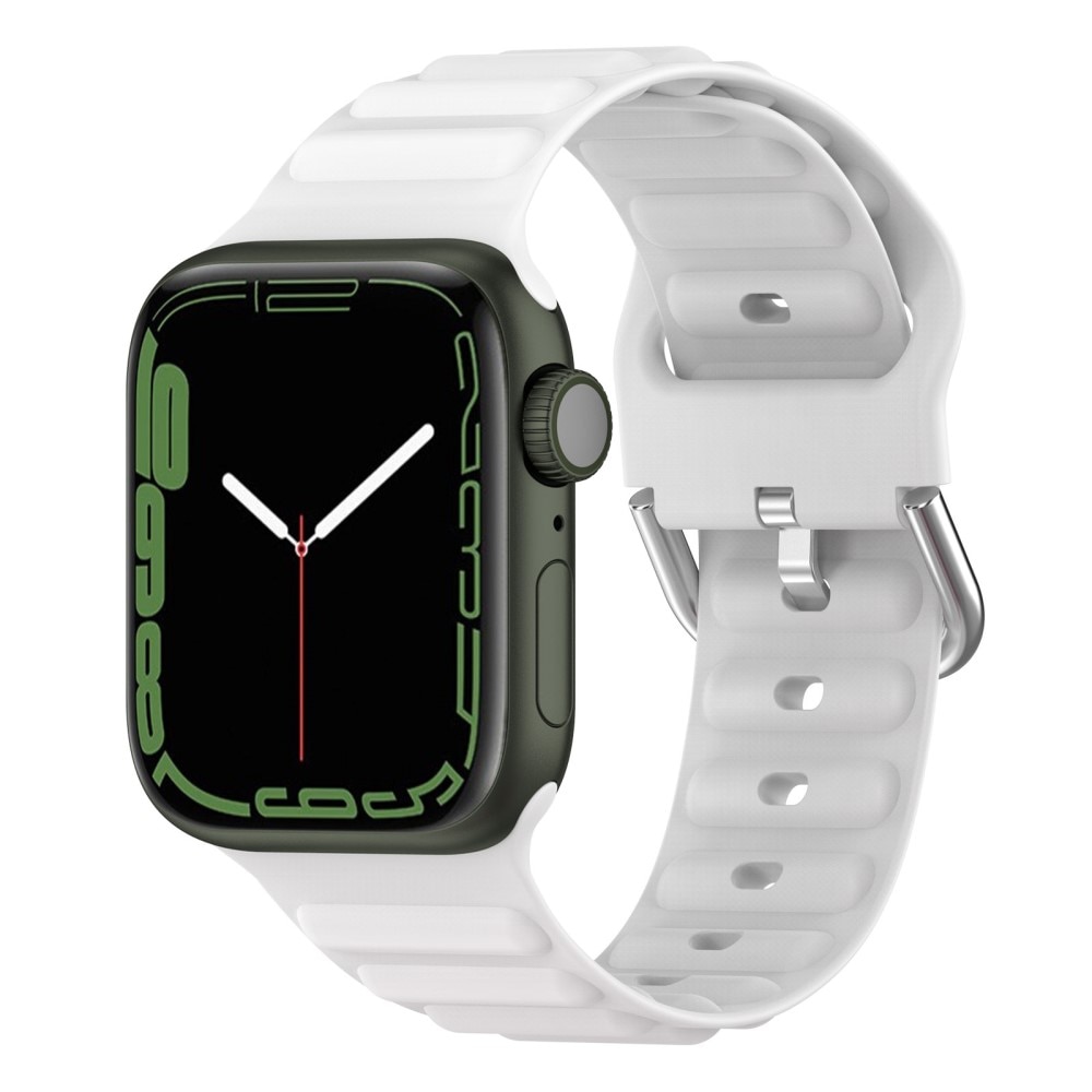 Bracele en silicone Résistant Apple Watch 45mm Series 8 Blanc