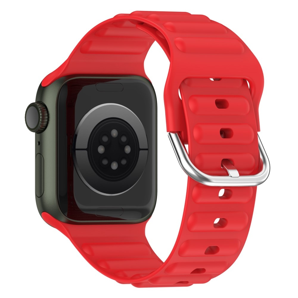 Bracele en silicone Résistant Apple Watch 45mm Series 7 rouge