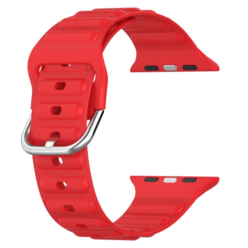 Bracele en silicone Résistant Apple Watch 45mm Series 7 rouge