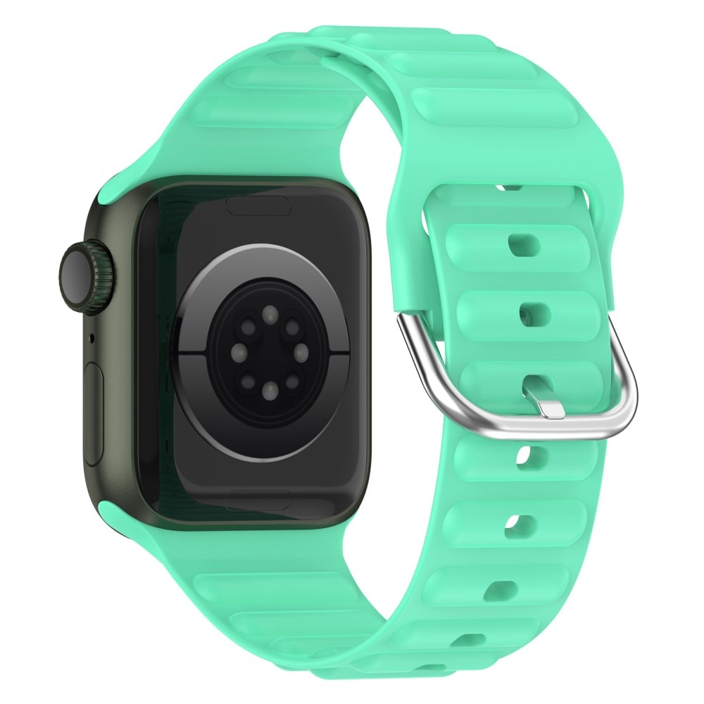 Bracele en silicone Résistant Apple Watch 45mm Series 7, vert