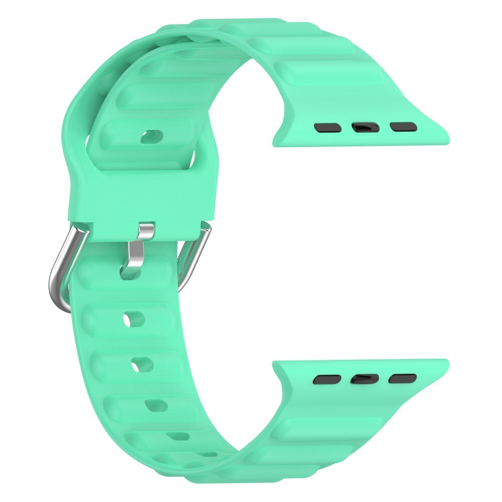 Bracele en silicone Résistant Apple Watch 45mm Series 7, vert