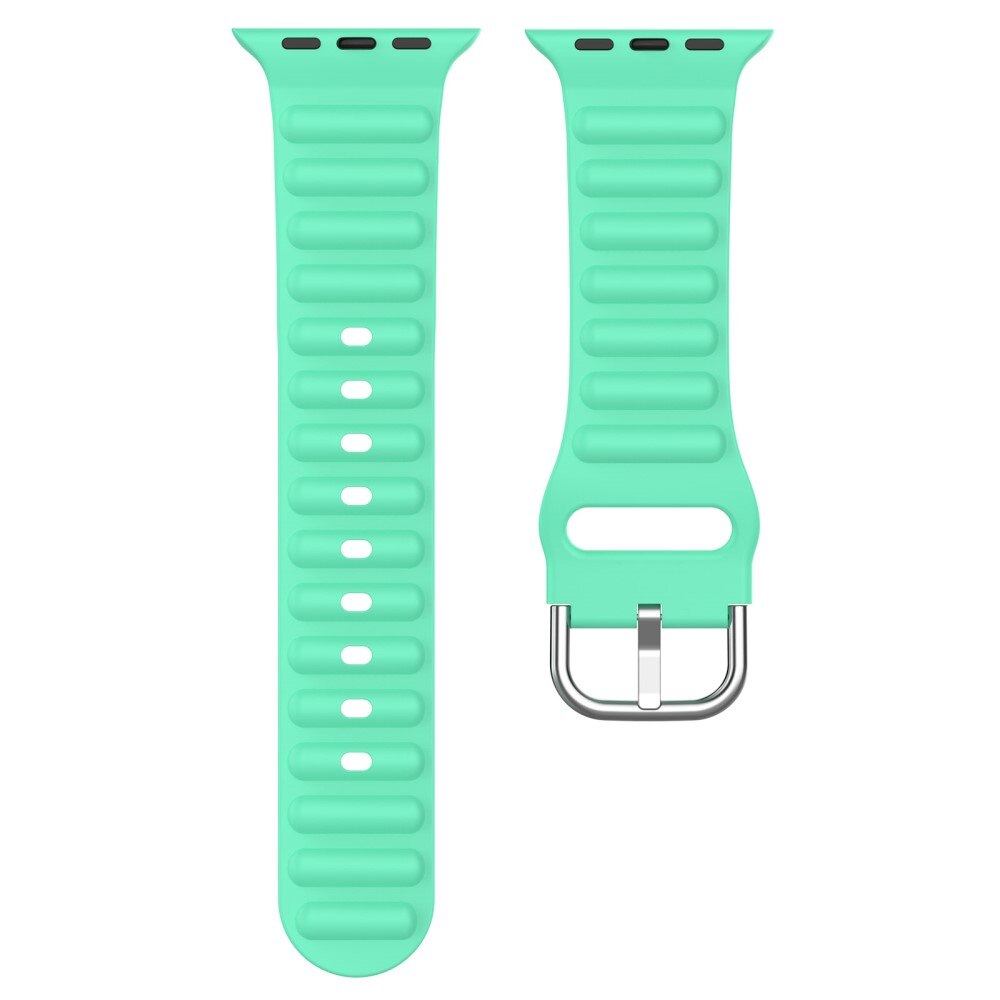 Bracele en silicone Résistant Apple Watch 45mm Series 7, vert