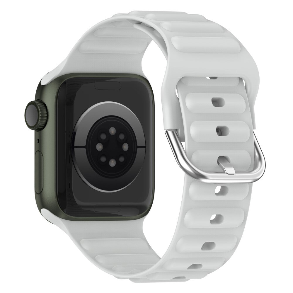 Bracele en silicone Résistant Apple Watch 45mm Series 7, gris