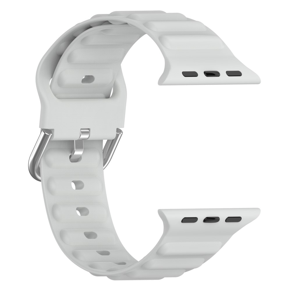 Bracele en silicone Résistant Apple Watch 45mm Series 7, gris