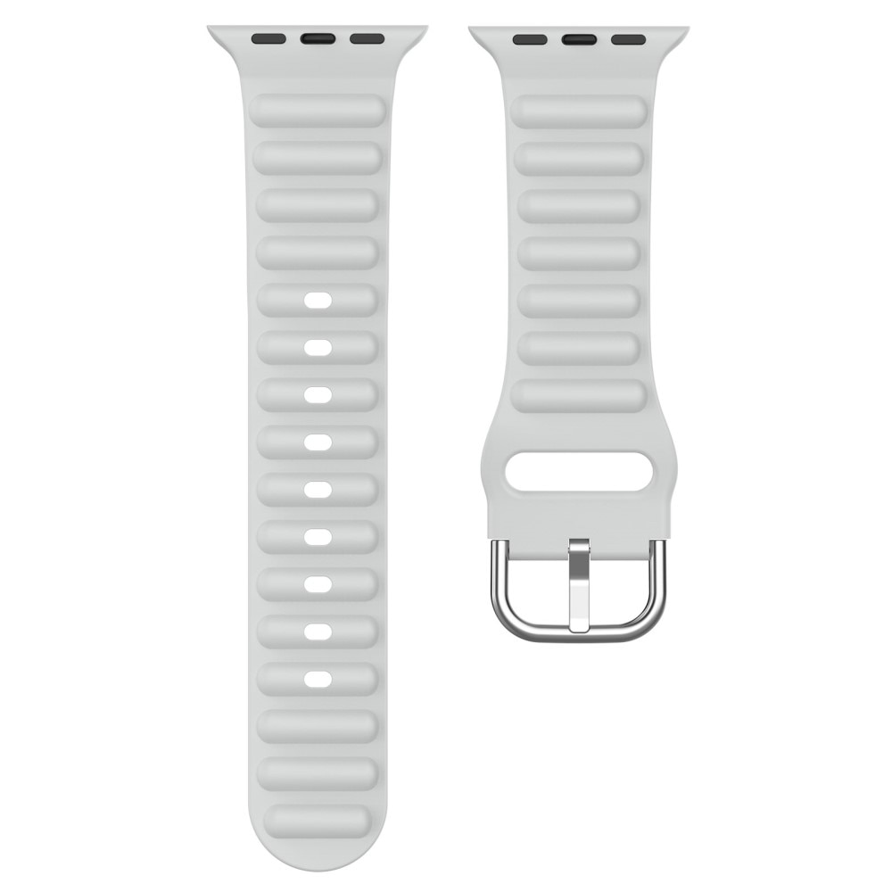 Bracele en silicone Résistant Apple Watch 45mm Series 7, gris