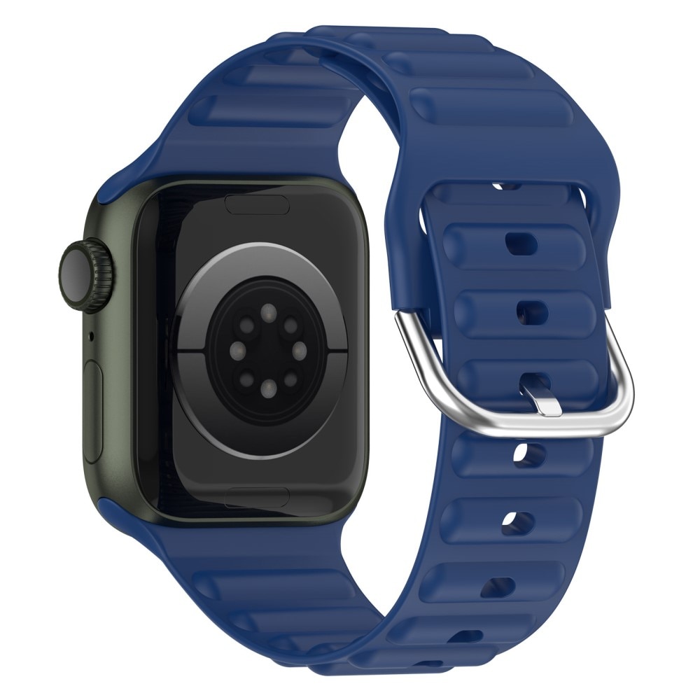 Bracele en silicone Résistant Apple Watch 45mm Series 7, bleu