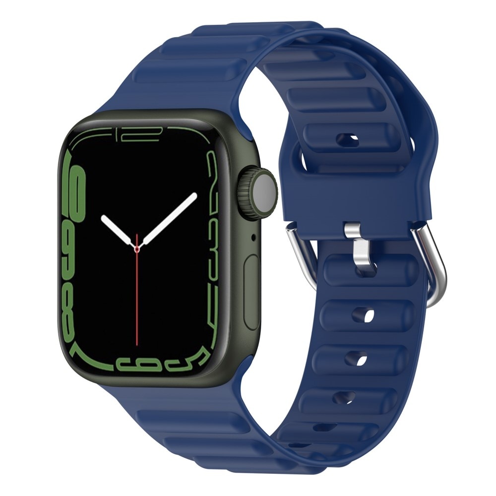 Bracele en silicone Résistant Apple Watch 45mm Series 8 Bleu