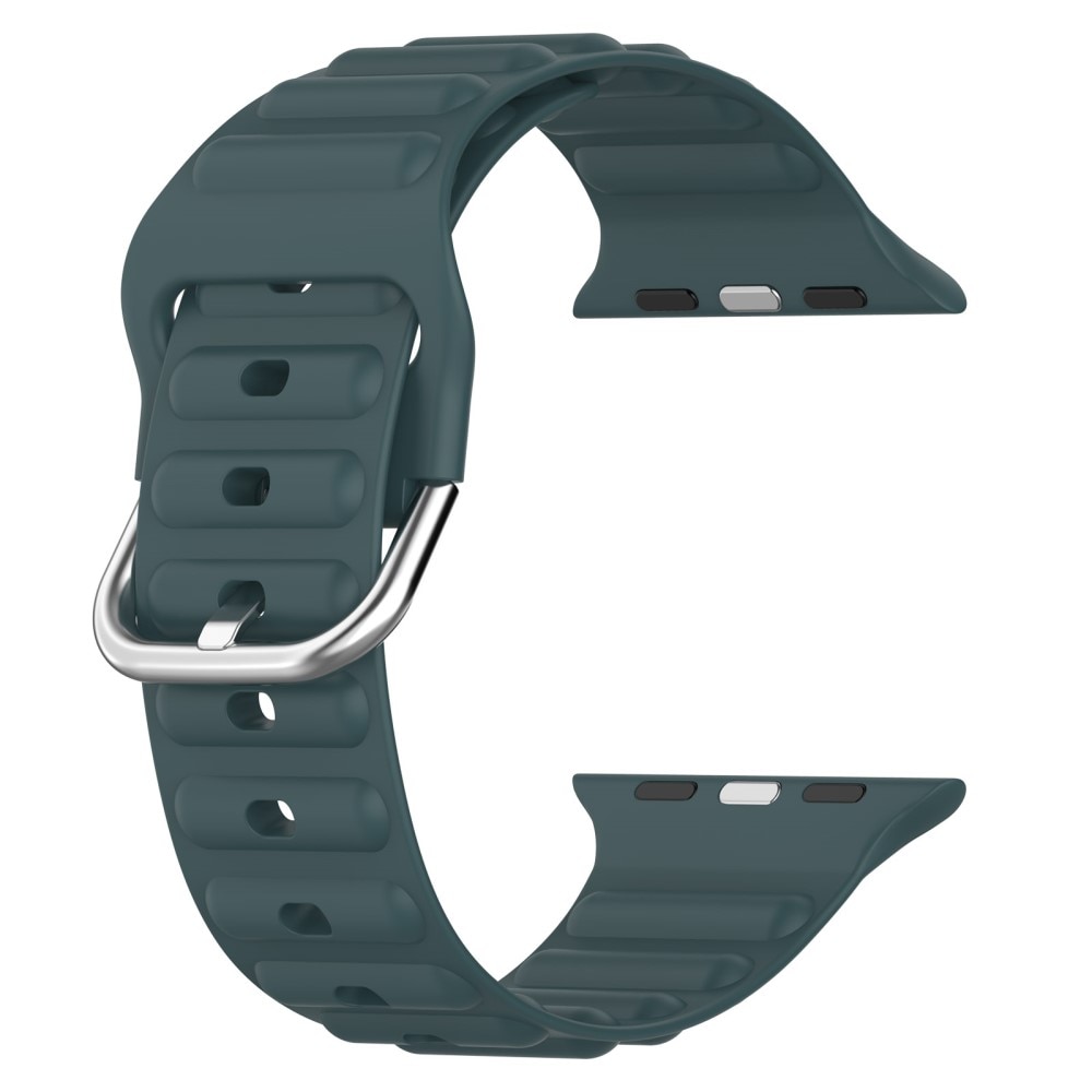 Bracele en silicone Résistant Apple Watch SE 40mm, vert foncé