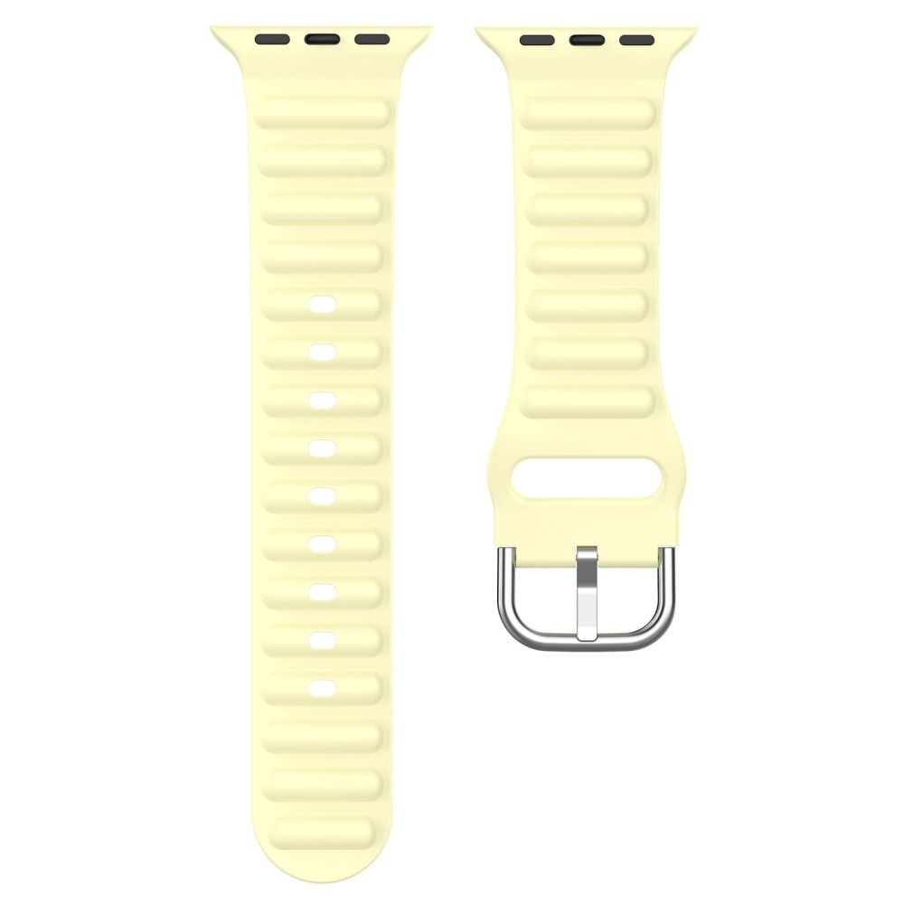 Bracele en silicone Résistant Apple Watch 41mm Series 9, jaune