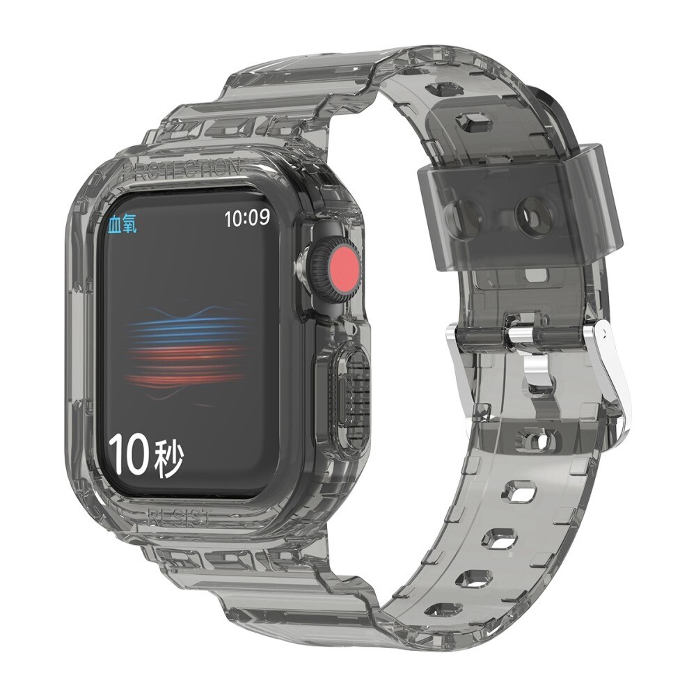 Bracelet avec coque Crystal Apple Watch 44mm, gris