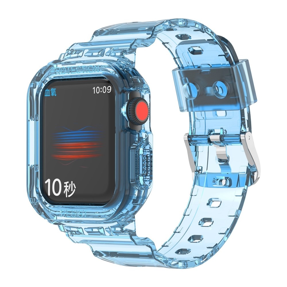 Bracelet avec coque Crystal Apple Watch 45mm Series 9, bleu