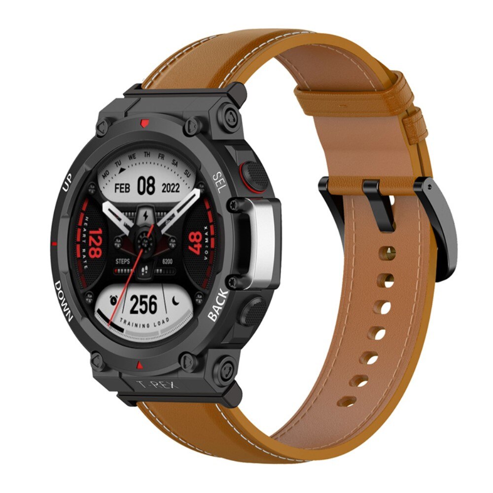 Bracelet en cuir Amazfit T-Rex 2 Marron