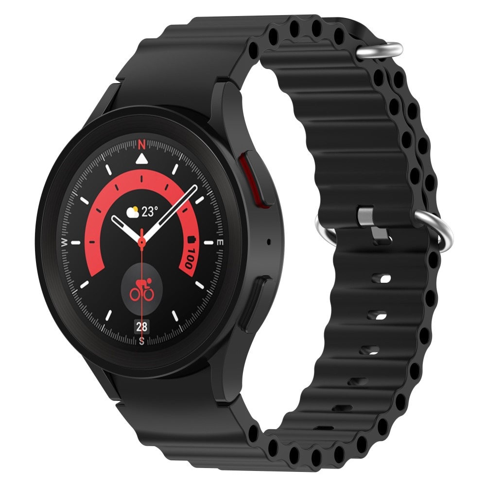 Full Fit Bracele en silicone Résistant Samsung Galaxy Watch 4 Classic 46mm, noir