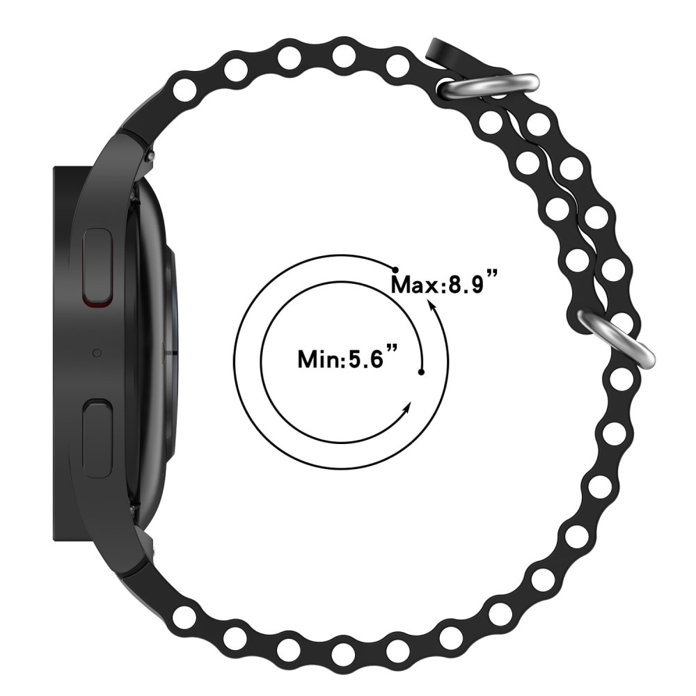 Full Fit Bracele en silicone Résistant Samsung Galaxy Watch 5 40mm, noir